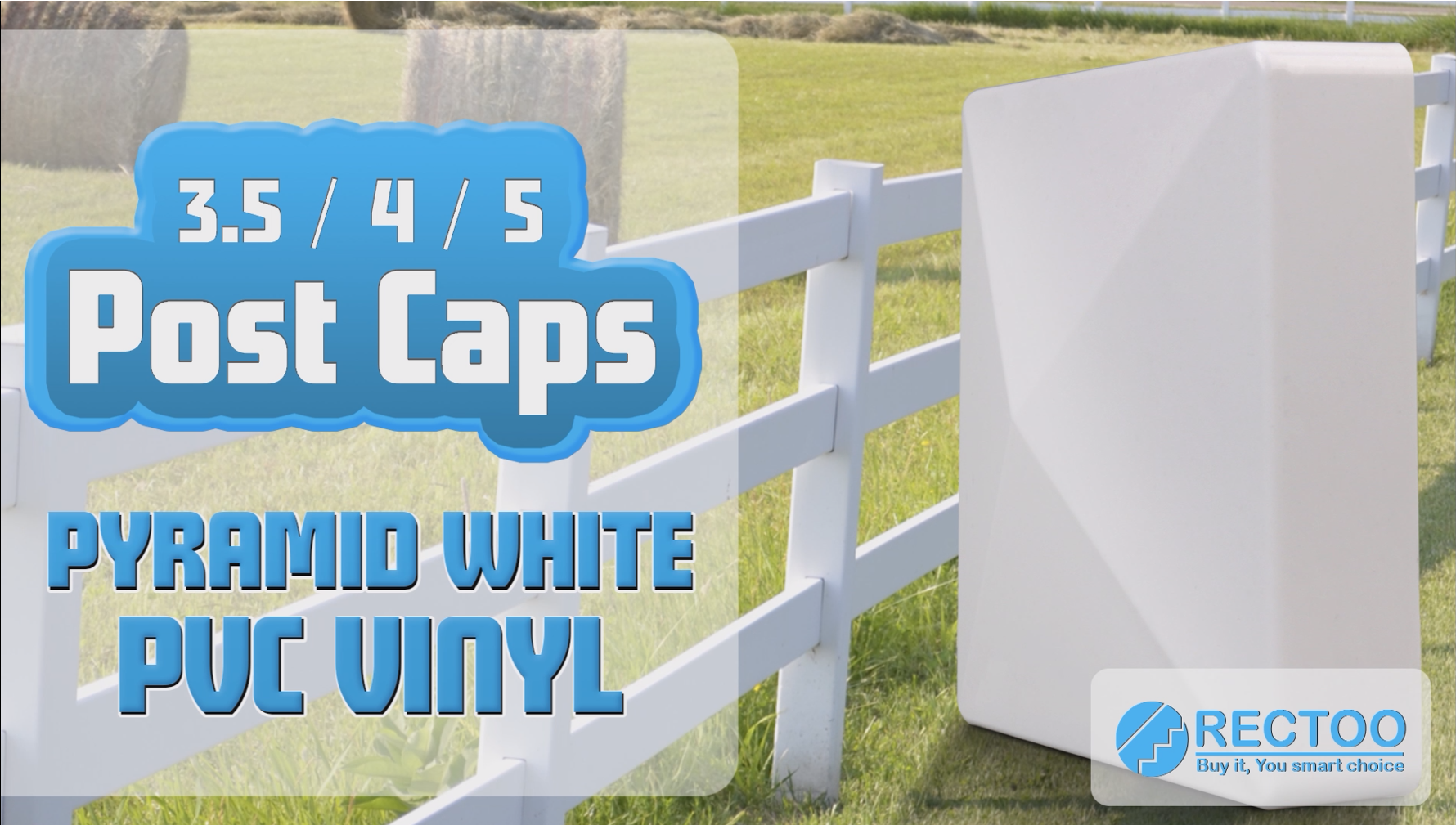 3.5x3.5 Vinyl Fence Post Caps (10-Pack), White PVC Decorative
